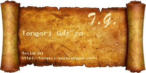 Tengeri Géza névjegykártya